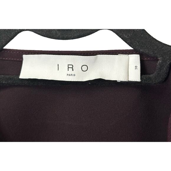 IRO Paris Long Sleeve V Neck Stepie Top in Deep Burgundy FR 38 / US 6 - Picture 5 of 8